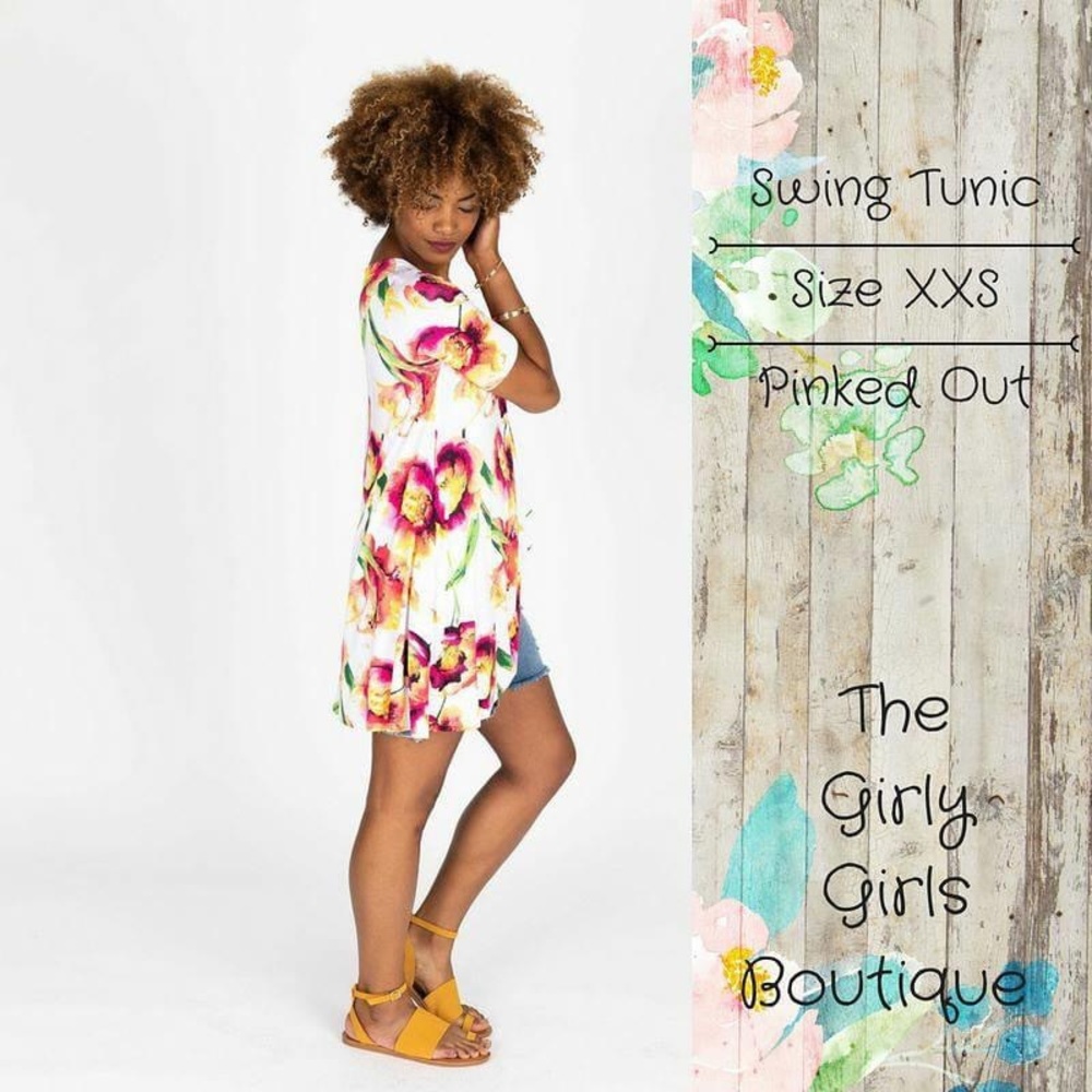 Floral swing tunic: pinked out